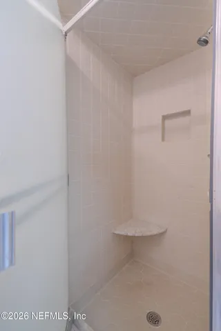 a bathroom with a shower
