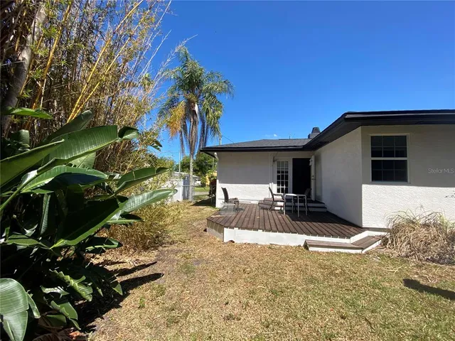 a view of a house with a patio