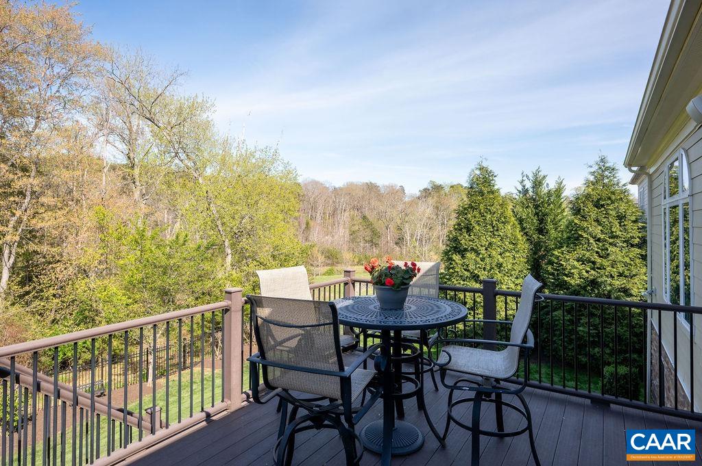 2706 Lockerbie Lane Keswick, VA 22947 - Photo 18 of 55 a view of a dining table and chairs on the roof deck