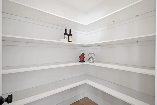 a view of an empty walk in closet