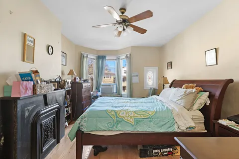 a view of a livingroom with wooden floor