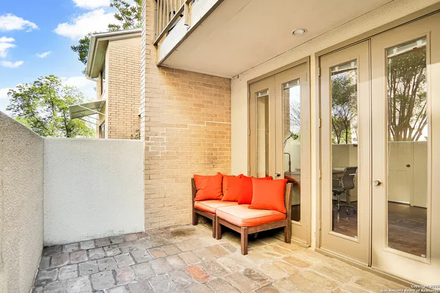 a outdoor space with sitting area