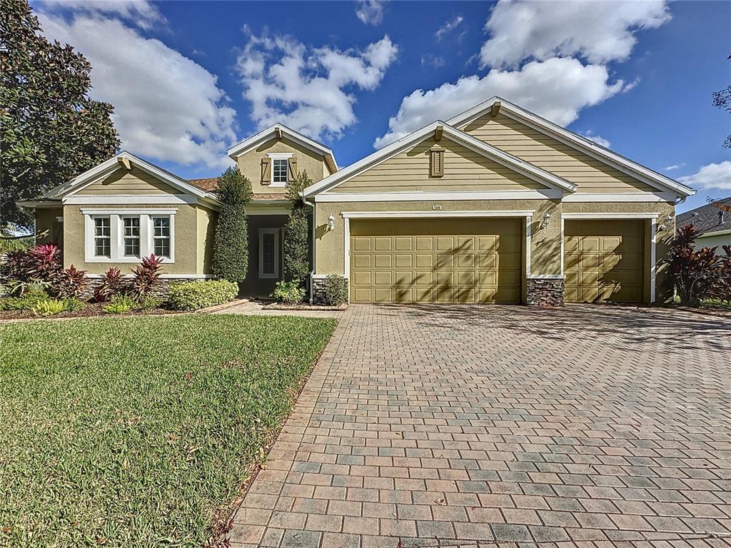 Very attractive elevation with a 3-car garage.