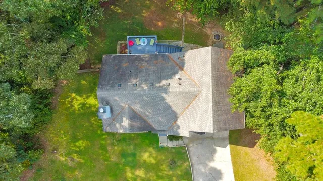 an outdoor space with garden view