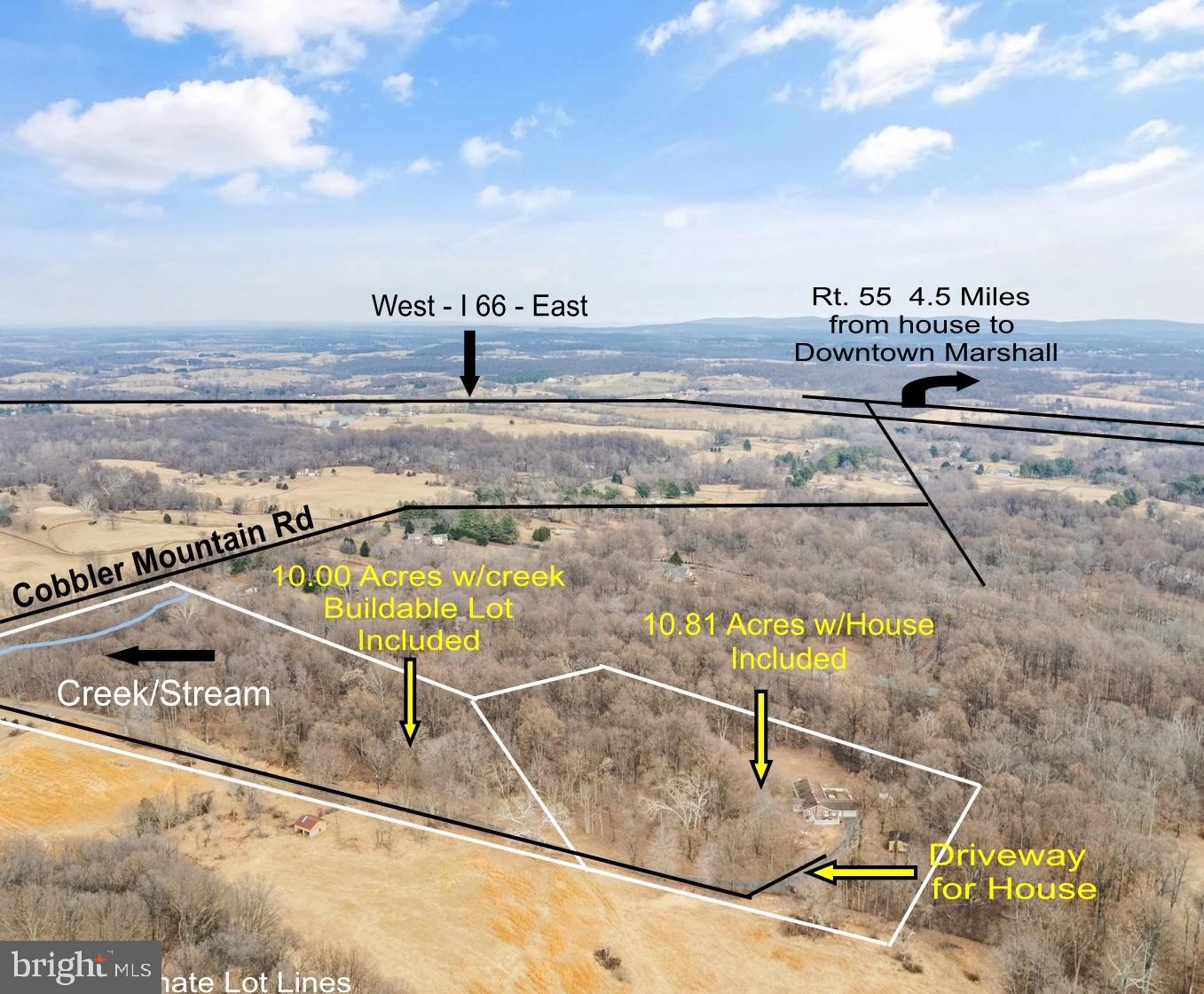 3768 Cobbler Mountain Road Delaplane, VA 20144 - Photo 2 of 47 Aerial view of location including both parcels