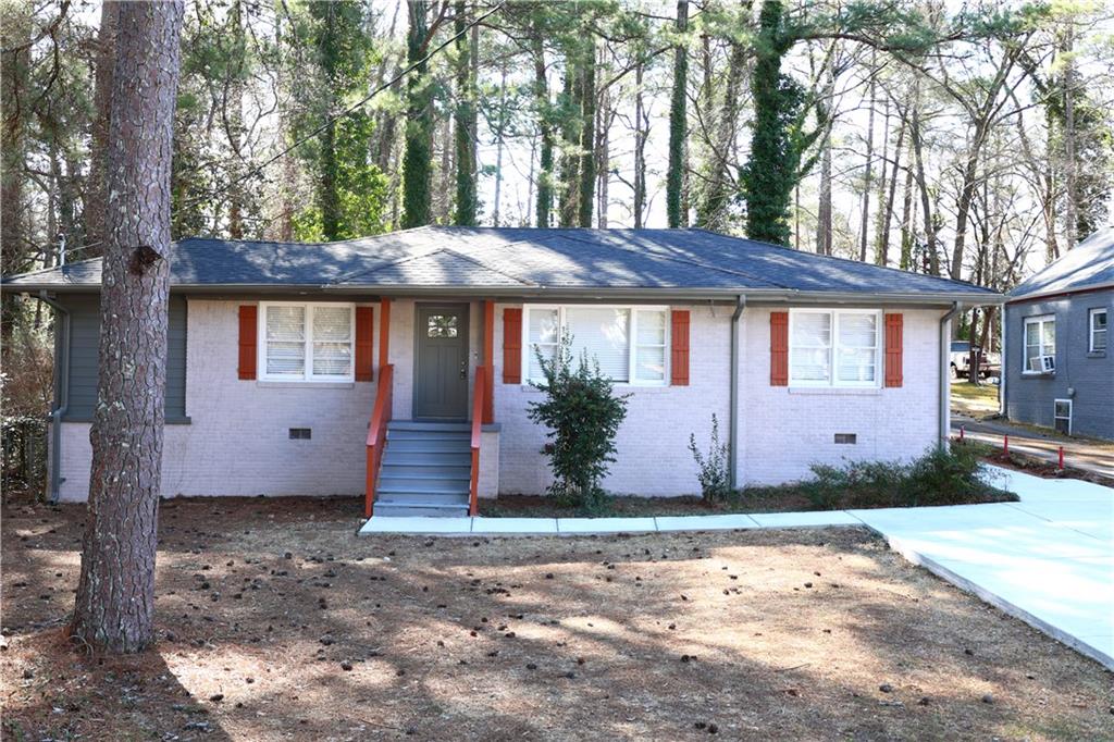 a front view of a house