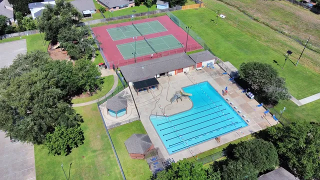 an aerial view of a house