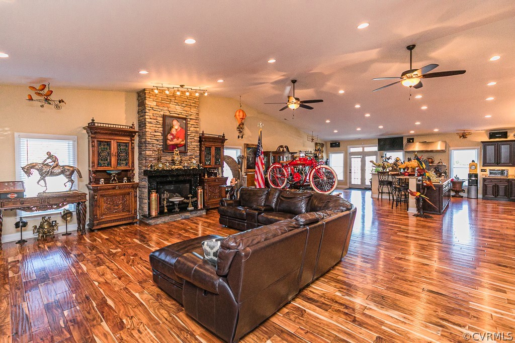 1982 Mountain Road Glen Allen, VA 23060 - Photo 22 of 49 a living room with furniture kitchen view and a wooden floor