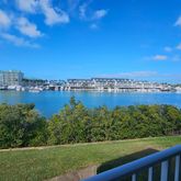 a view of a city with ocean view