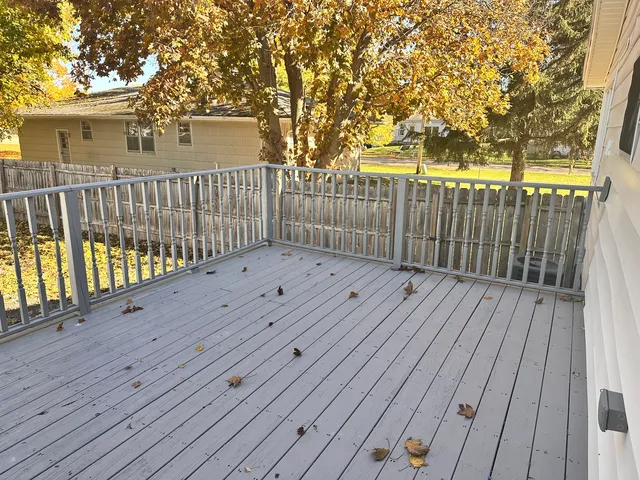 a view of wooden deck