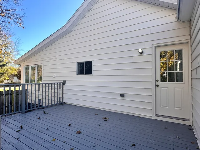 a view of a wooden deck