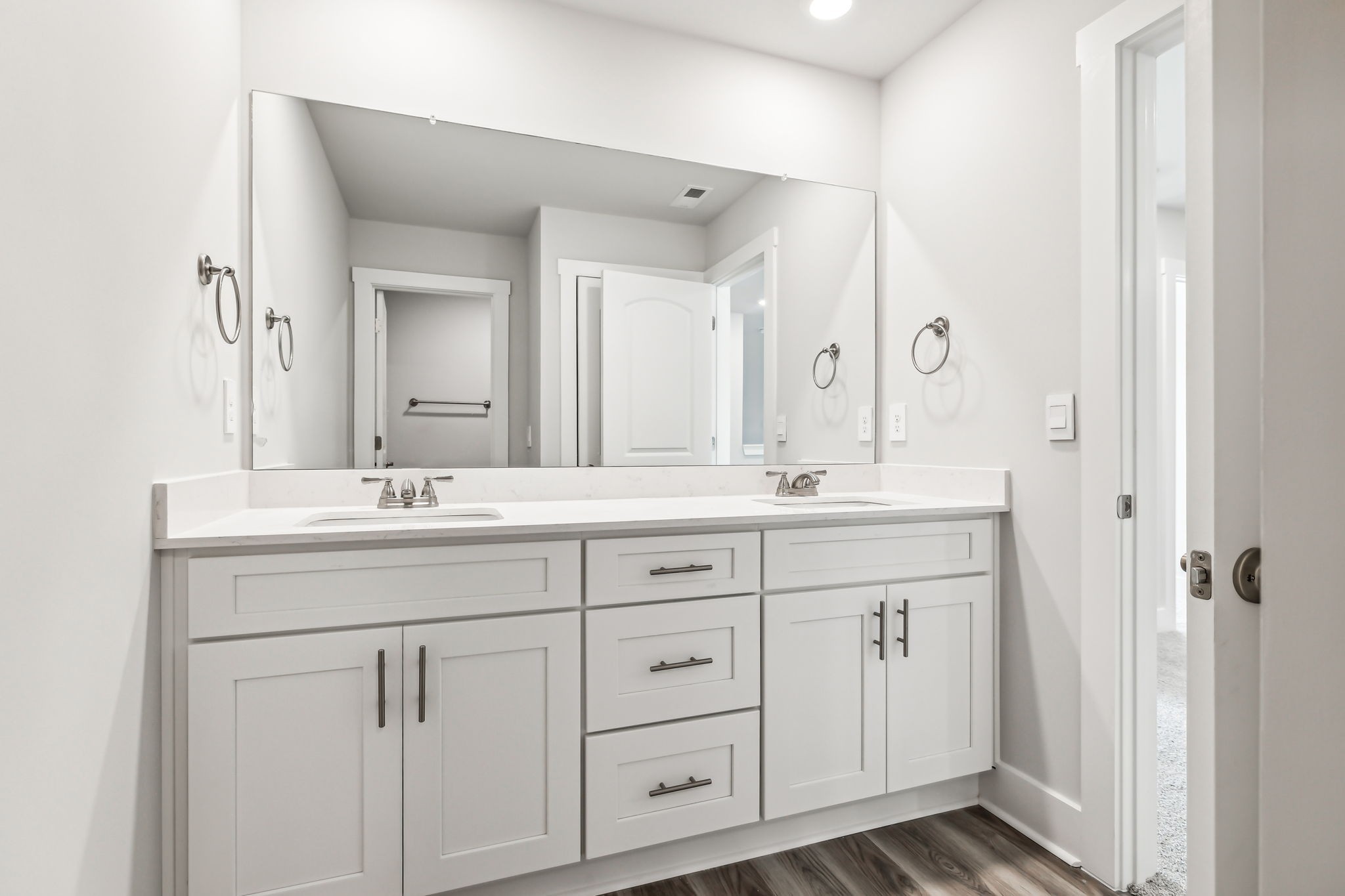 539 Tulip Springs Road Hermitage, TN 37076 - Photo 36 of 69 a bathroom with double sink and a mirror