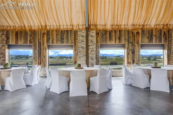 a view of an ocean and a mountain