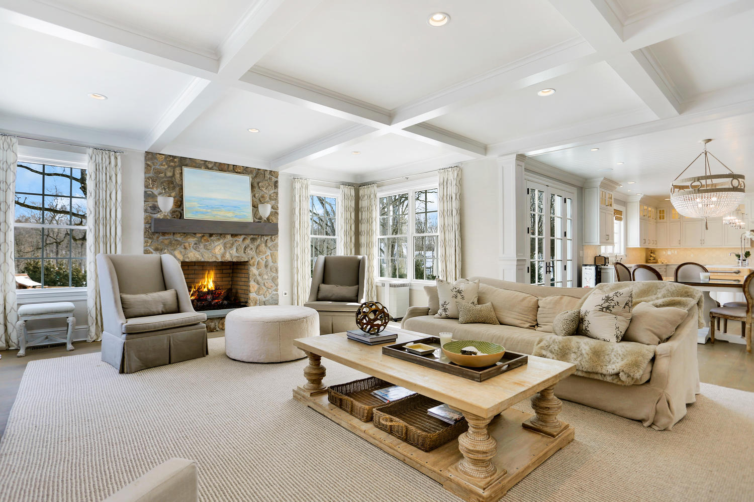 50 White Oak Shade Road New Canaan, CT 06840 - Photo 11 of 38 a living room with furniture couches and a fireplace