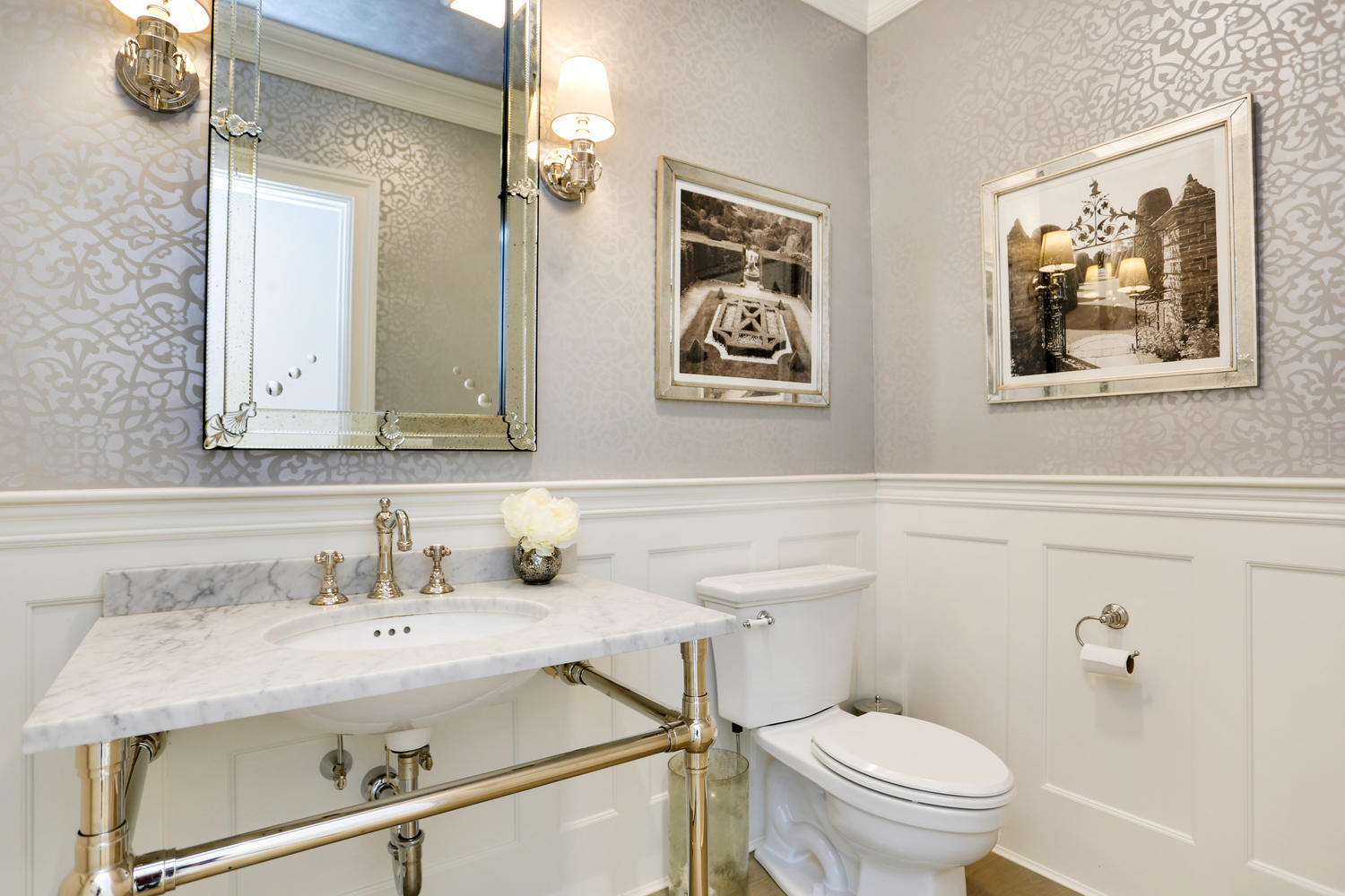 50 White Oak Shade Road New Canaan, CT 06840 - Photo 15 of 38 a bathroom with a sink and mirror with toilet