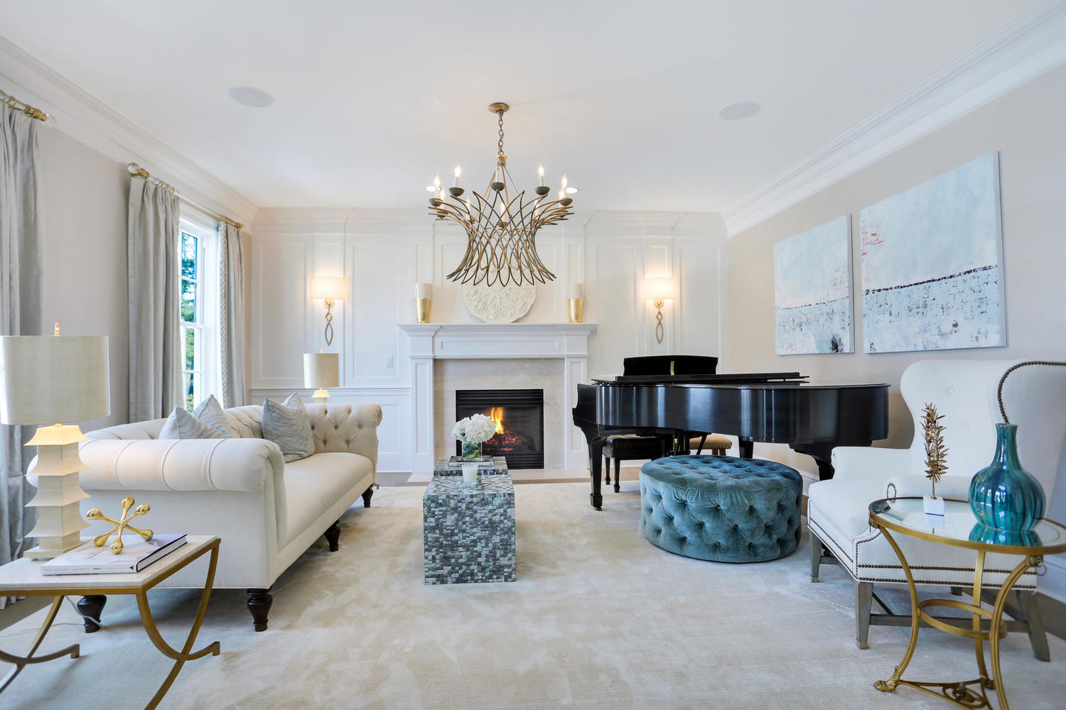 50 White Oak Shade Road New Canaan, CT 06840 - Photo 3 of 38 a living room with furniture and a fireplace