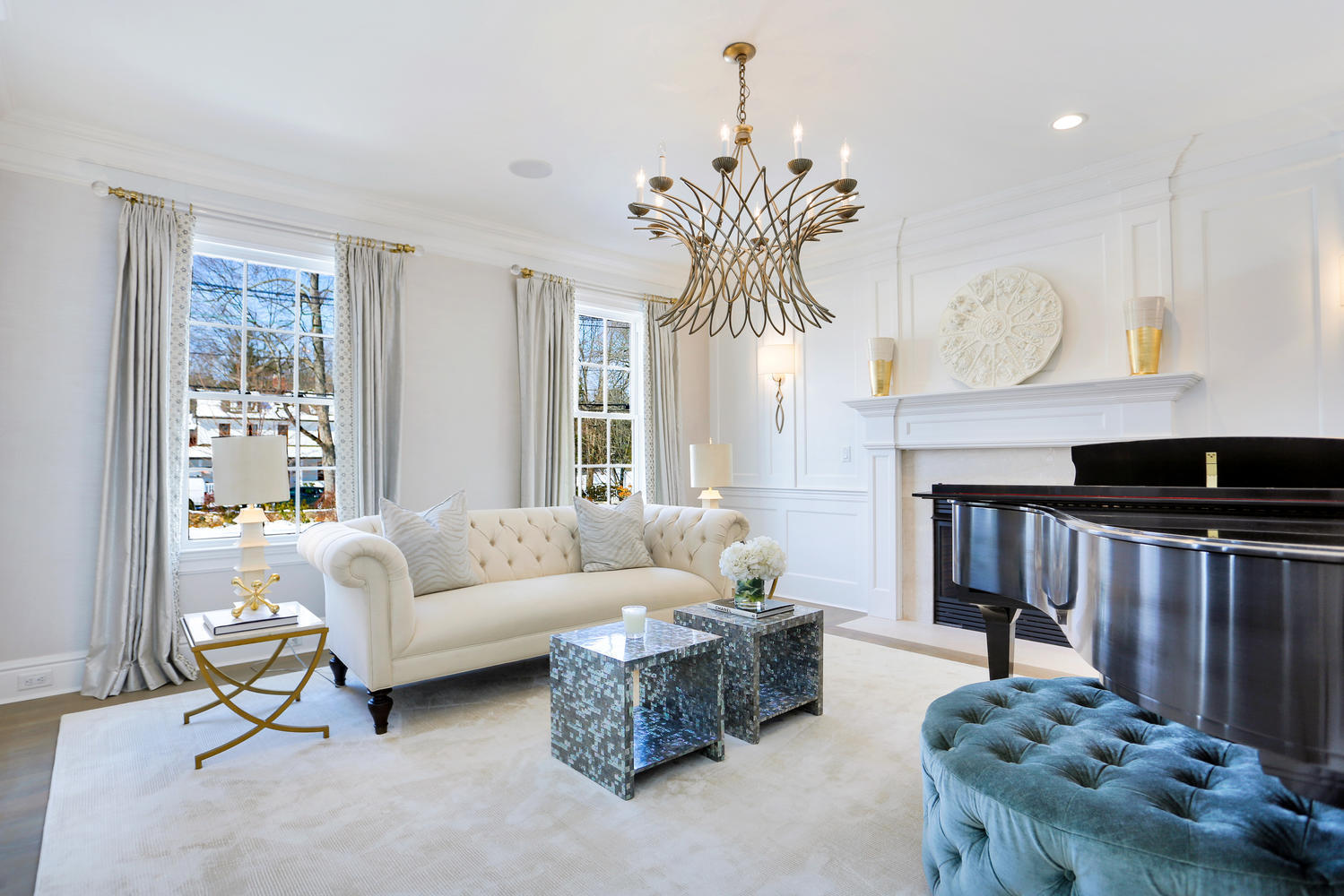 50 White Oak Shade Road New Canaan, CT 06840 - Photo 4 of 38 a living room with furniture and a fireplace