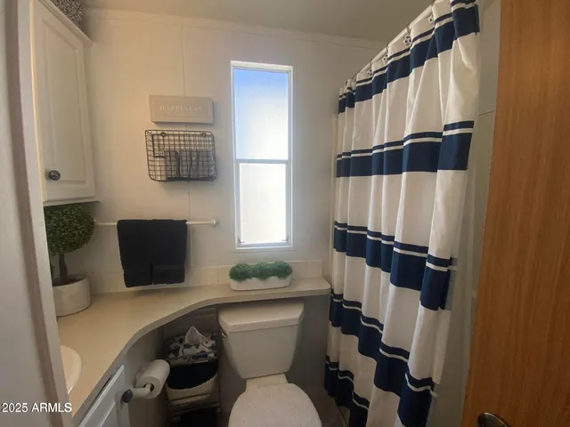 a bathroom with a toilet a sink and a mirror