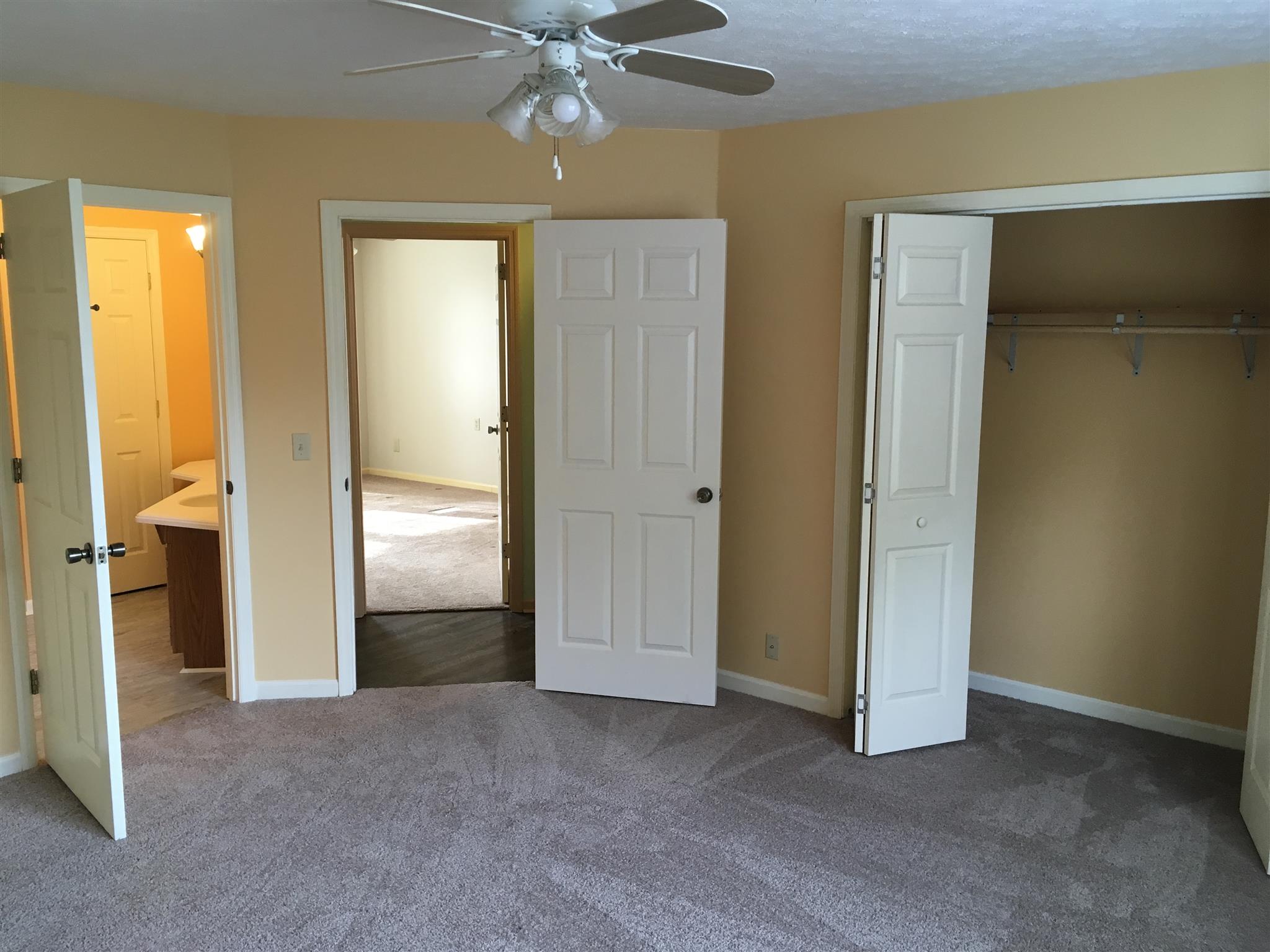2735 New Hall Road Greenbrier, TN 37073 - Photo 13 of 26 an empty room with closet and a chandelier fan