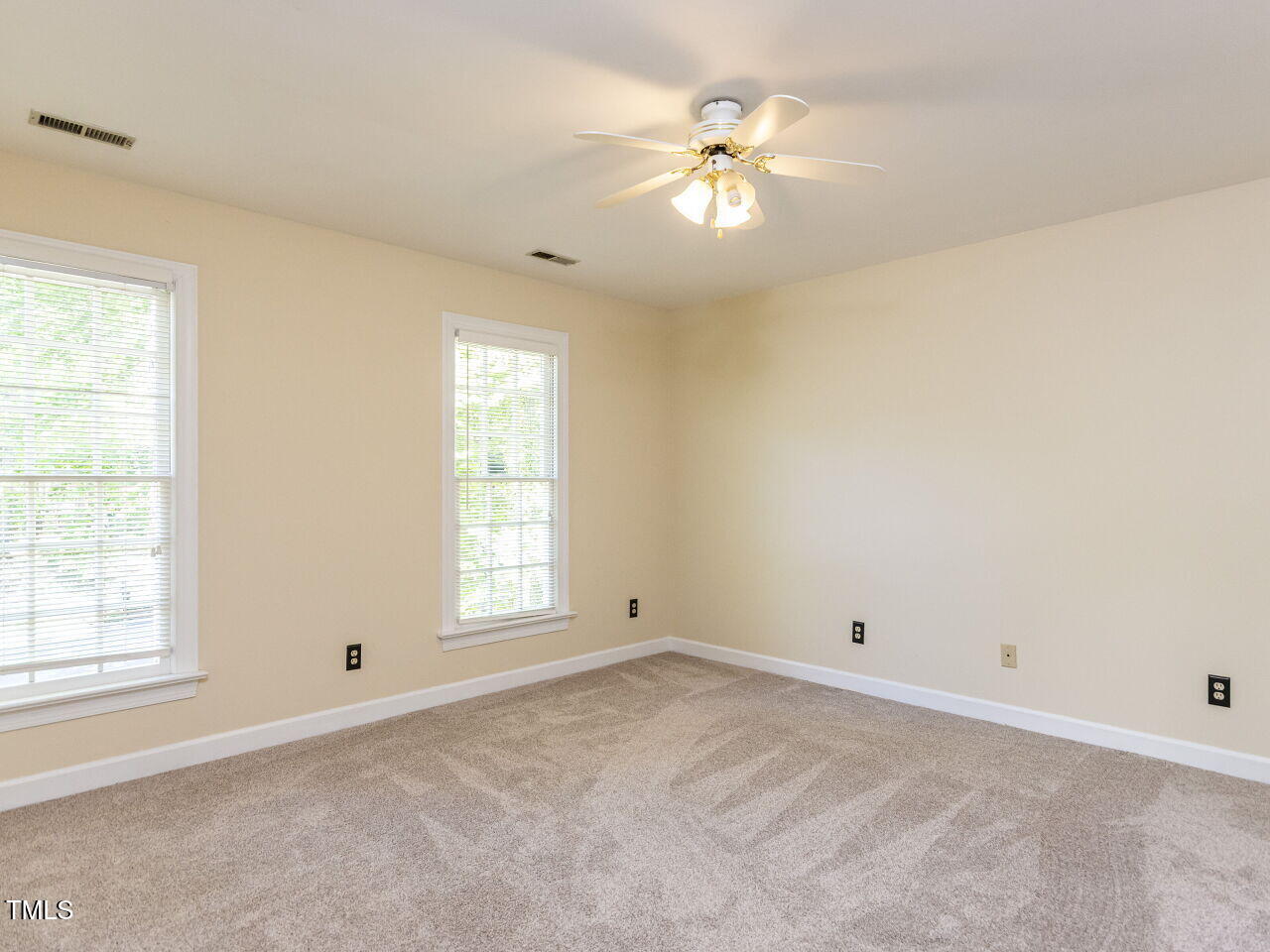 315 King George Loop Cary, NC 27511 - Photo 24 of 39 an empty room with windows and chandelier fan