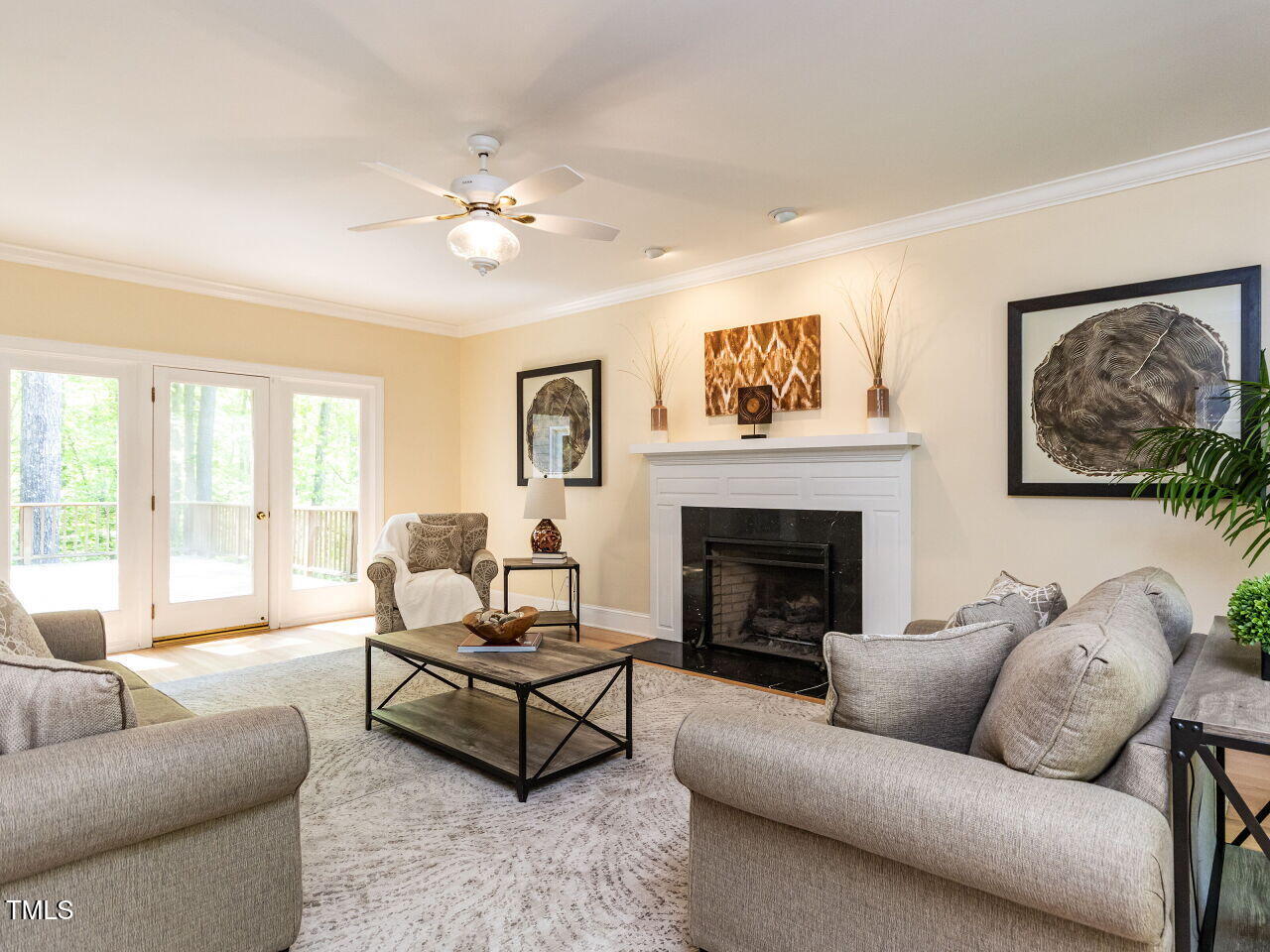 315 King George Loop Cary, NC 27511 - Photo 10 of 39 a living room with furniture and a fireplace