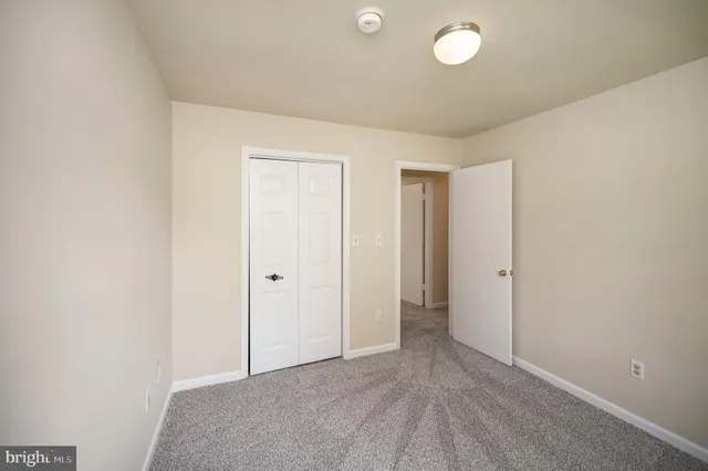 an empty room with a workbench