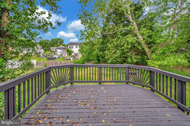 a view of a terrace with a garden