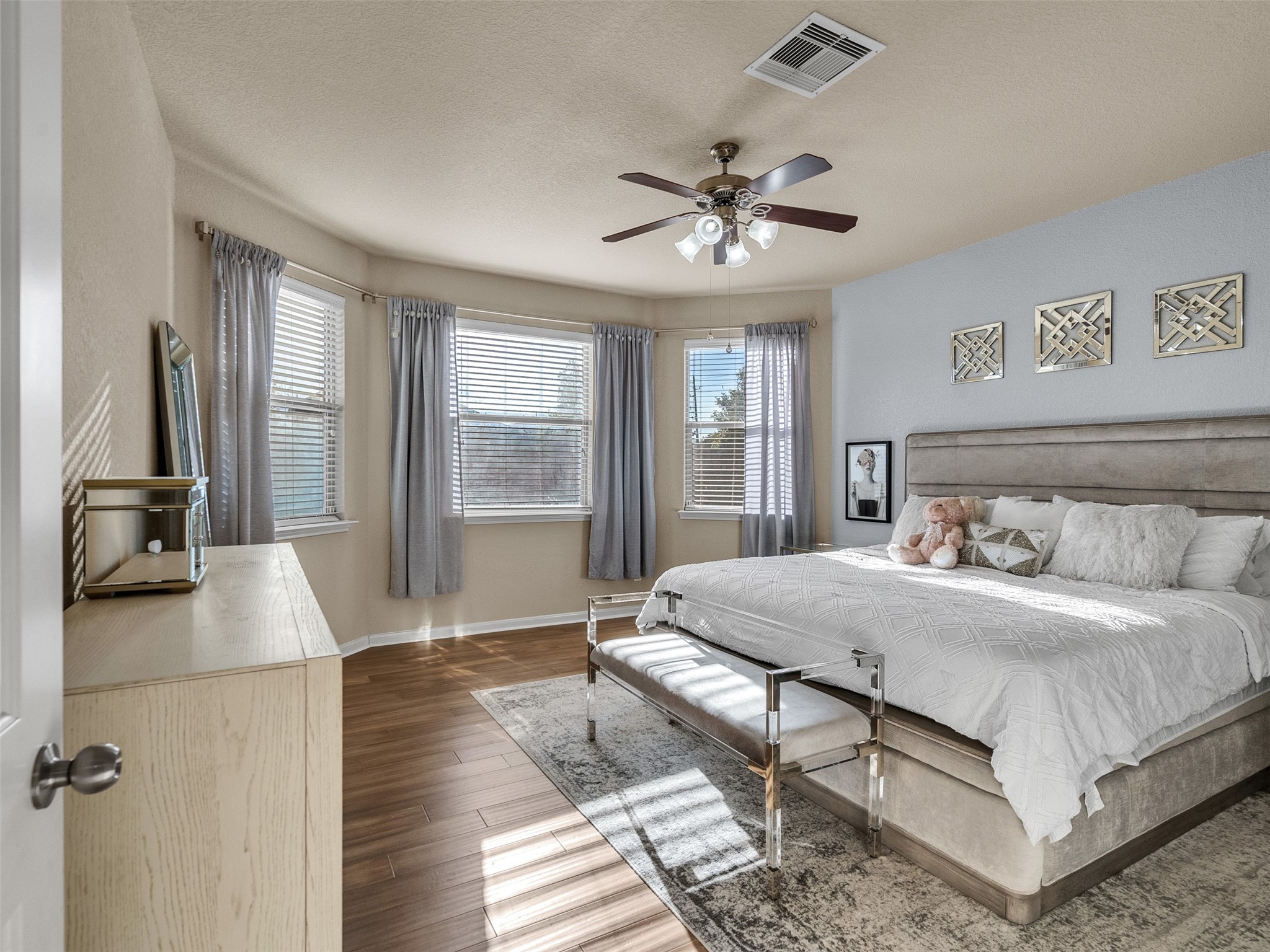 522 Summer Mist Lane Rosenberg, TX 77469 - Photo 16 of 36 Sweet dreams are made of these! Loving the peaceful vibes in this primary suite. The bay window lets in the most gorgeous light