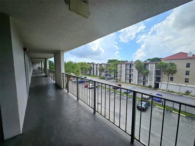 a view of a city from a balcony