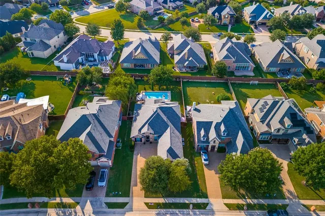 an aerial view of multiple house