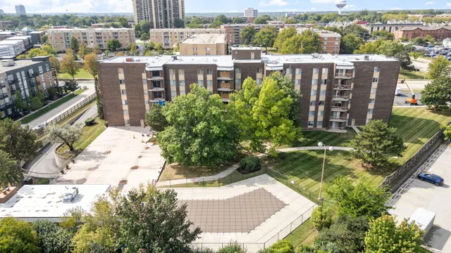 a view of a city from a terrace