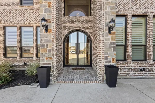 a front view of a house with entrance