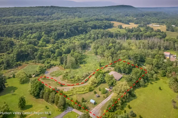a view of a lake with a mountain in the background