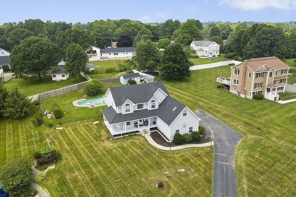 6 Violet Road Billerica, MA 01821 - Photo 40 of 42 an aerial view of a house with swimming pool garden and mountain view