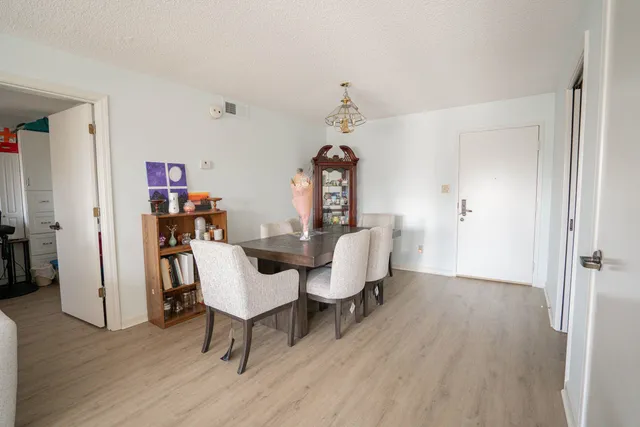 a view of a room with furniture and wooden floor