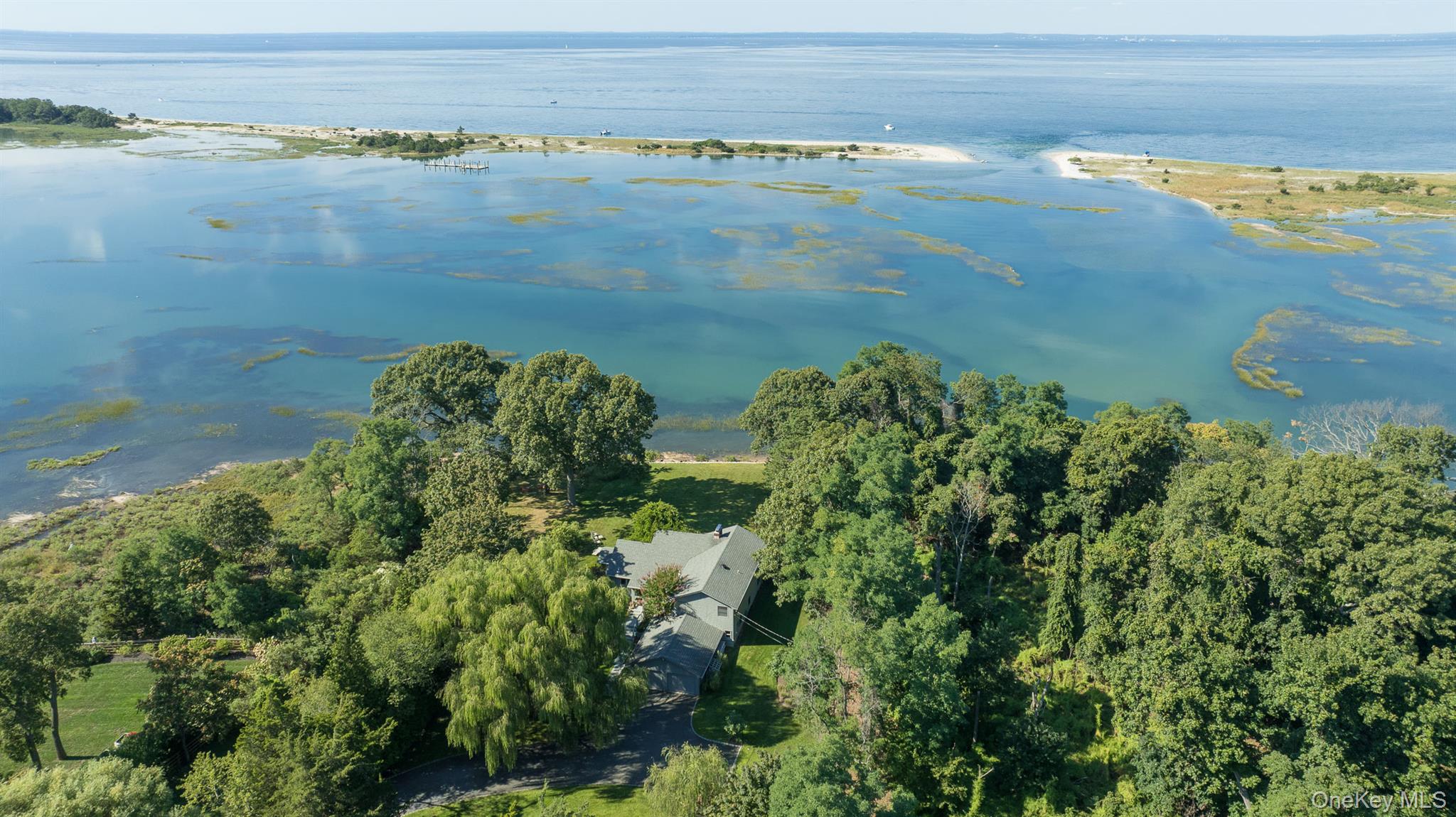 an aerial view of a houses with ocean view