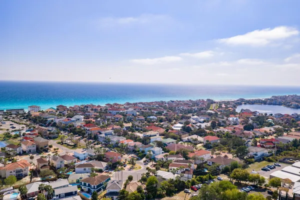 an aerial view of a city