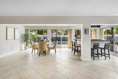 a dining room well furnished