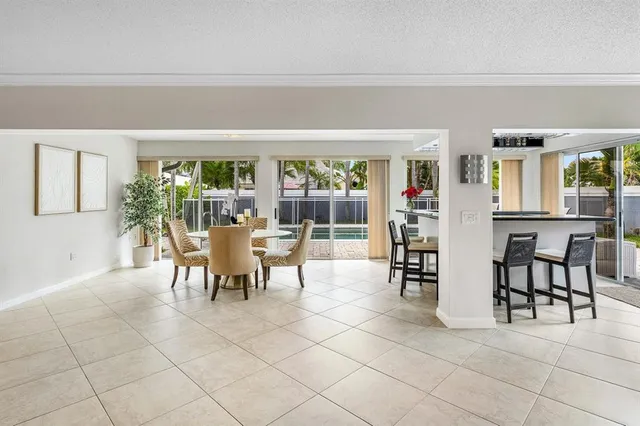 a dining room well furnished