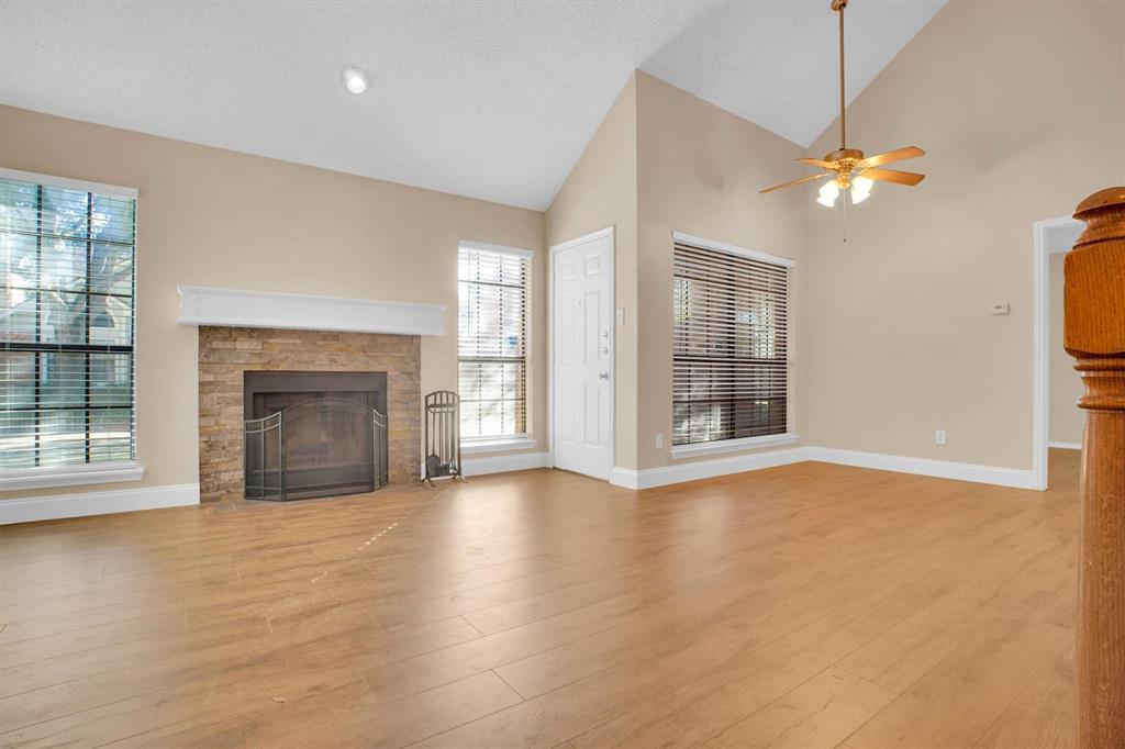 a view of livingroom with window fireplace