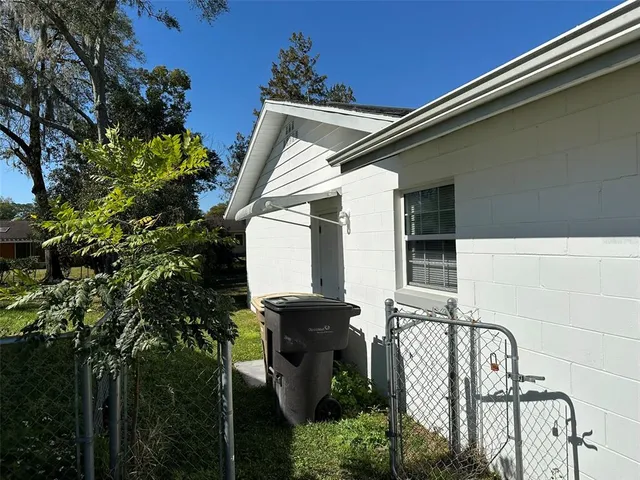a front view of a house with patio