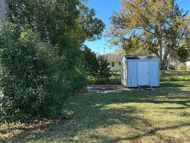 a backyard of a house