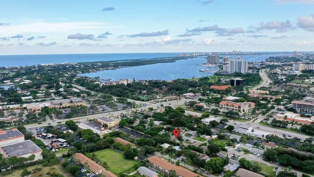 an aerial view of multiple house