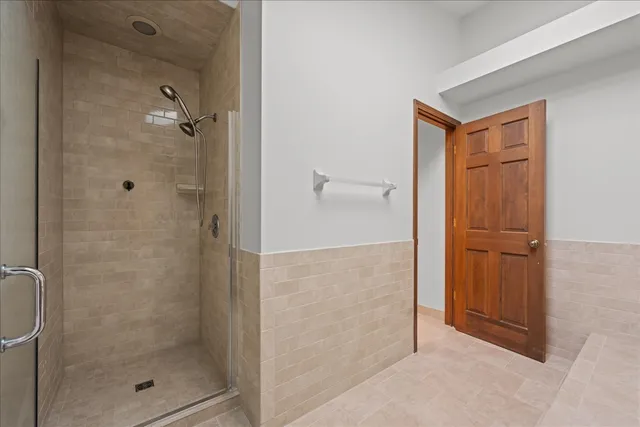 a bathroom with a shower