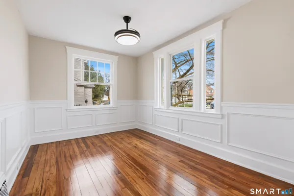 an empty room with window