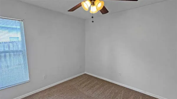 a view of a small space with a window