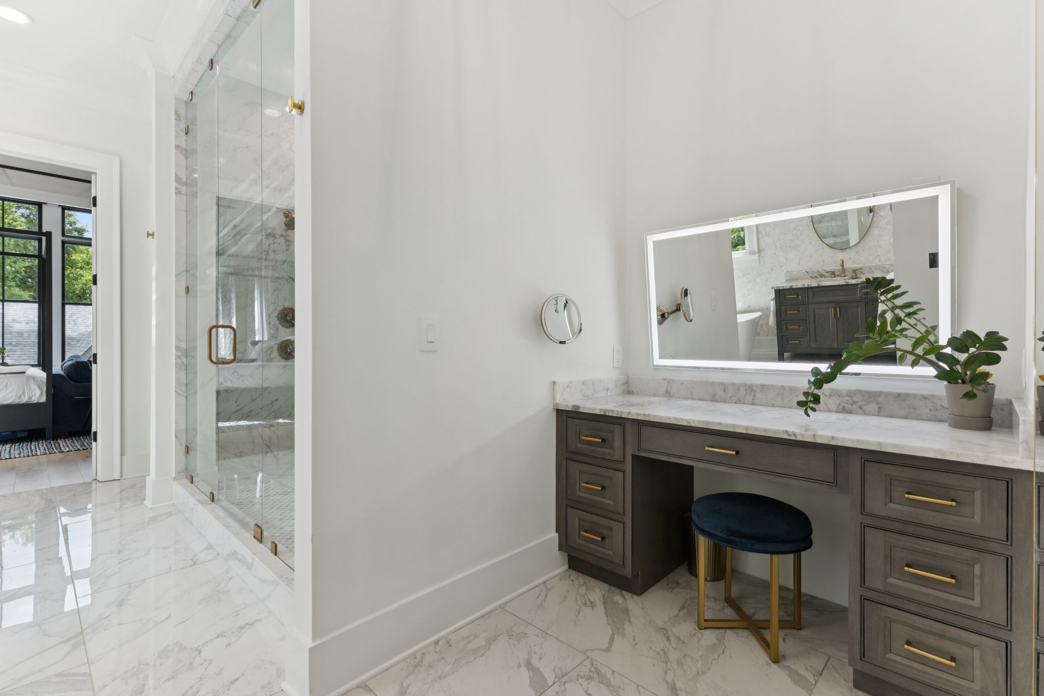 910 Robertson Academy Road Nashville, TN 37220 - Photo 20 of 57 a spacious bathroom with a granite countertop sink and a mirror