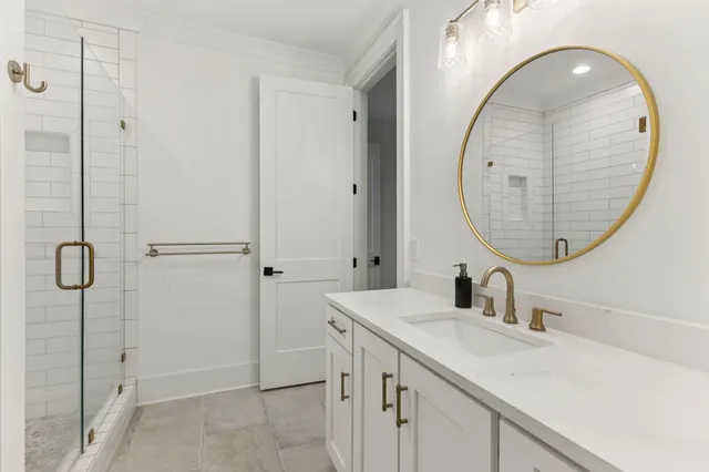 a outdoor living space with patio furniture and a fireplace