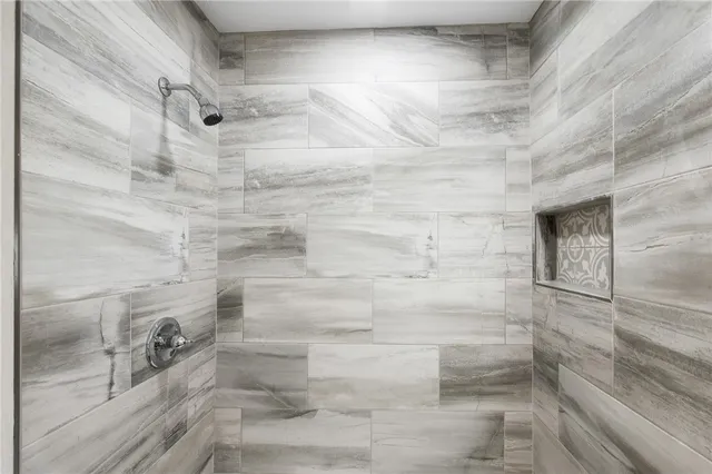 a bathroom with a shower