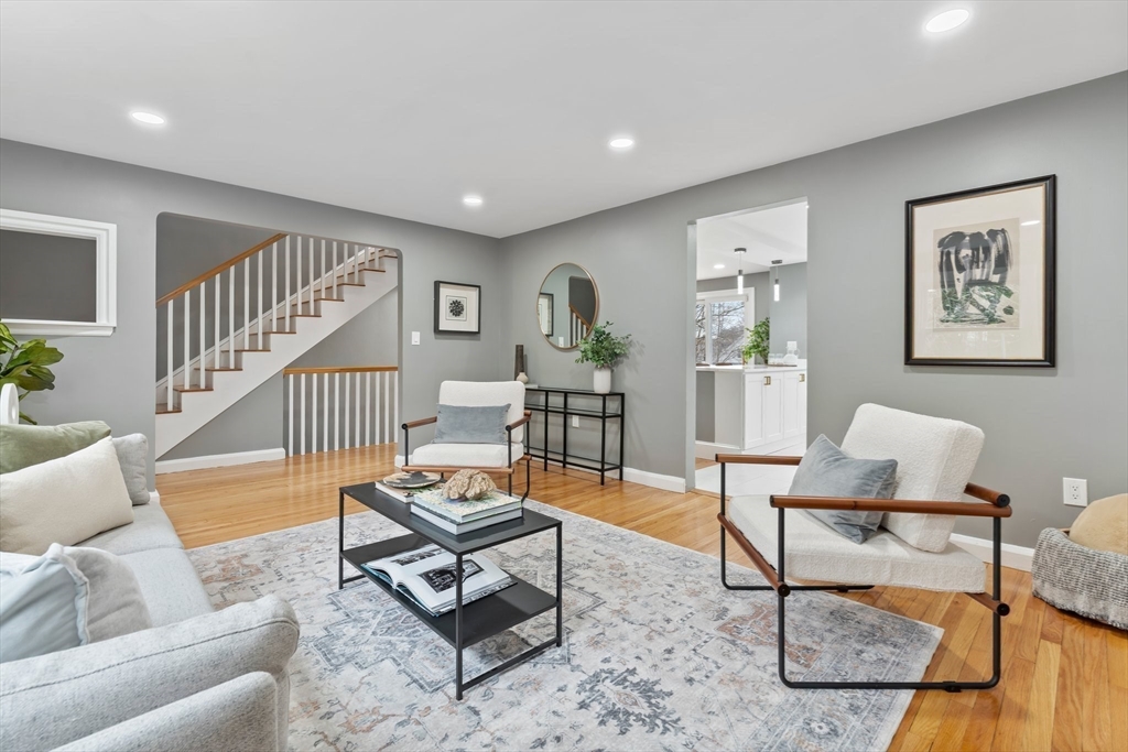 25 Parker Street Newton, MA 02459 - Photo 7 of 38 a living room with furniture and a rug